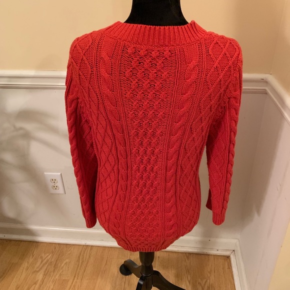 Talbots red cable sweater - Picture 2 of 5